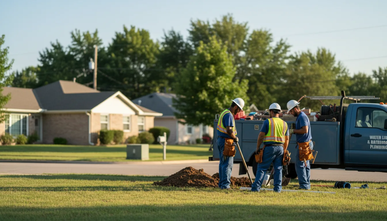 Residential water line and bathroom plumbing service in Starford, PA